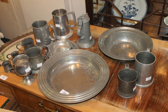 Appraisal: A COLLECTION OF SWISS AND ENGLISH PEWTER