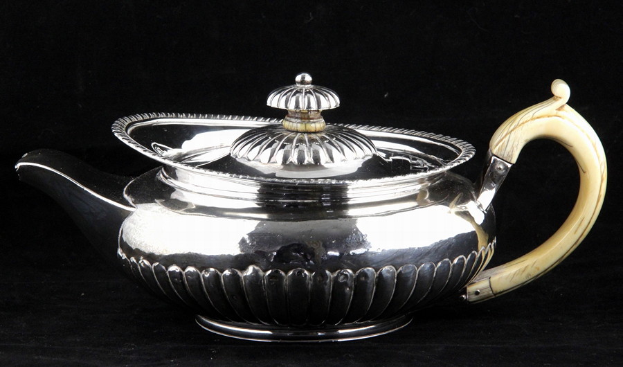 Appraisal: A George III silver teapot John Craddock William Reid London