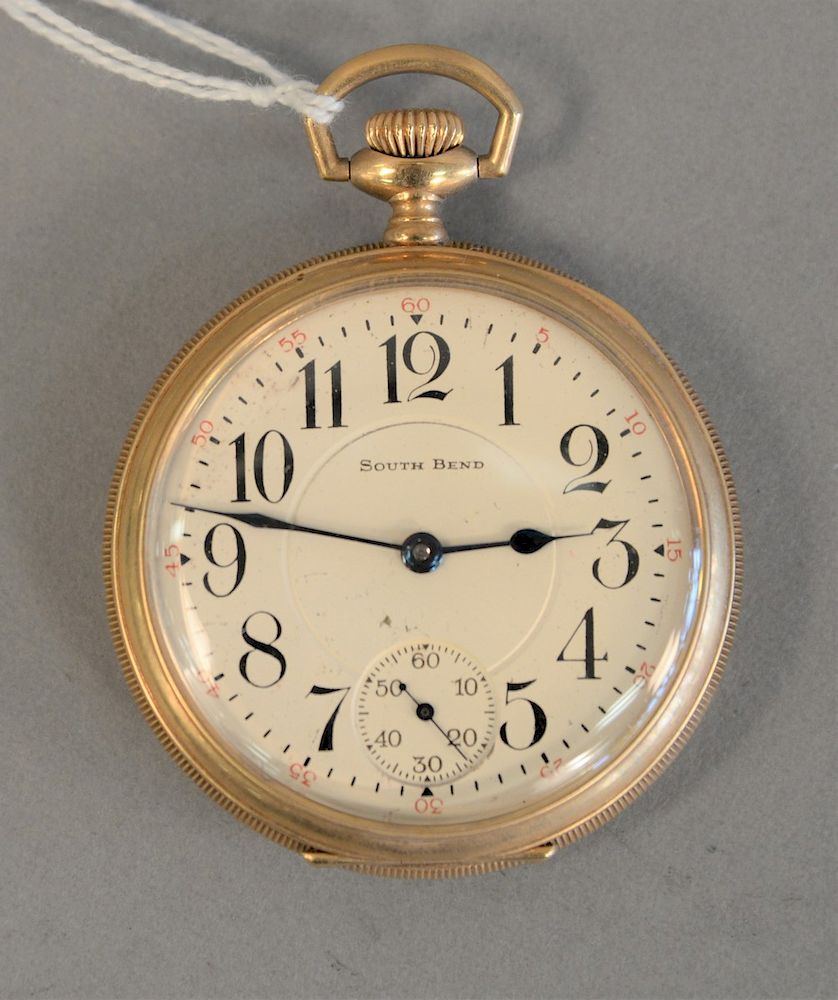 Appraisal: K South Bend open face pocket watch mm K South