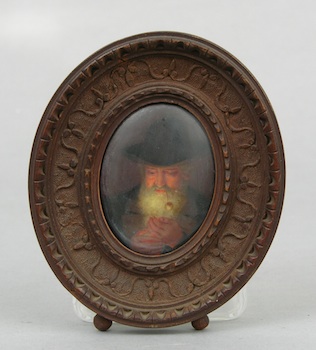 Appraisal: Miniature Porcelain Portrait A hand painted oval porcelain portrait depicting