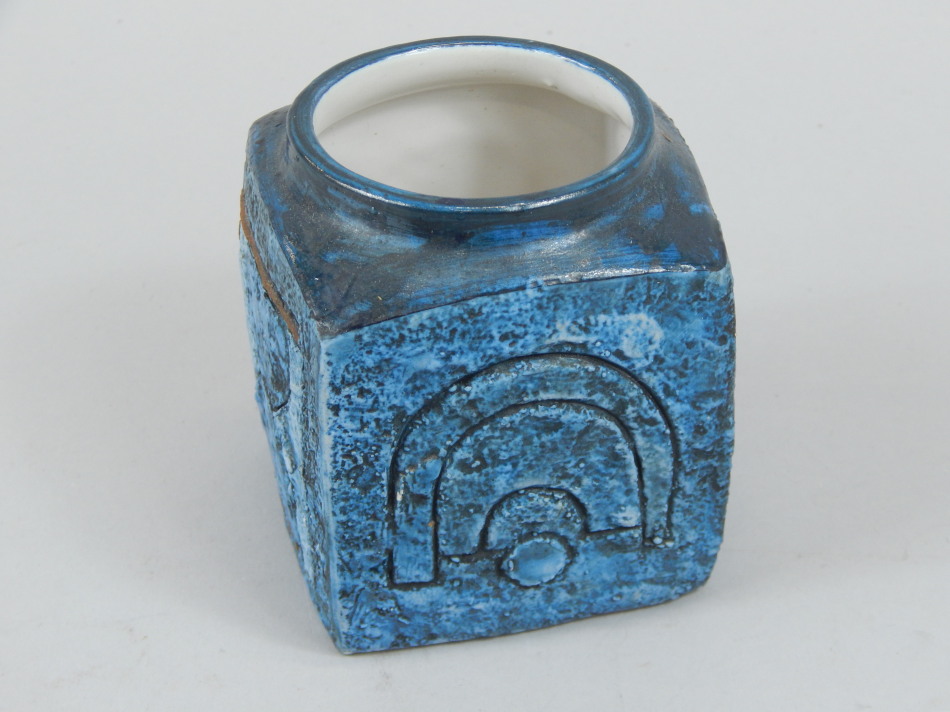 Appraisal: A Troika Studio Pottery square section vase decorated in typical