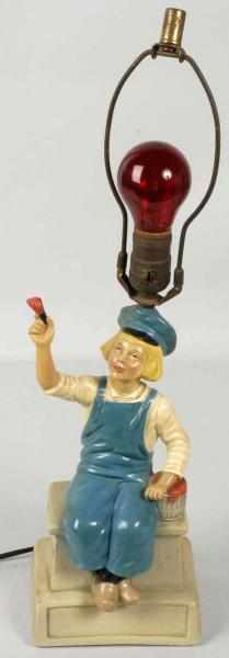 Appraisal: Composition Dutch Boy Paint Lamp Description Nice figure of Dutch