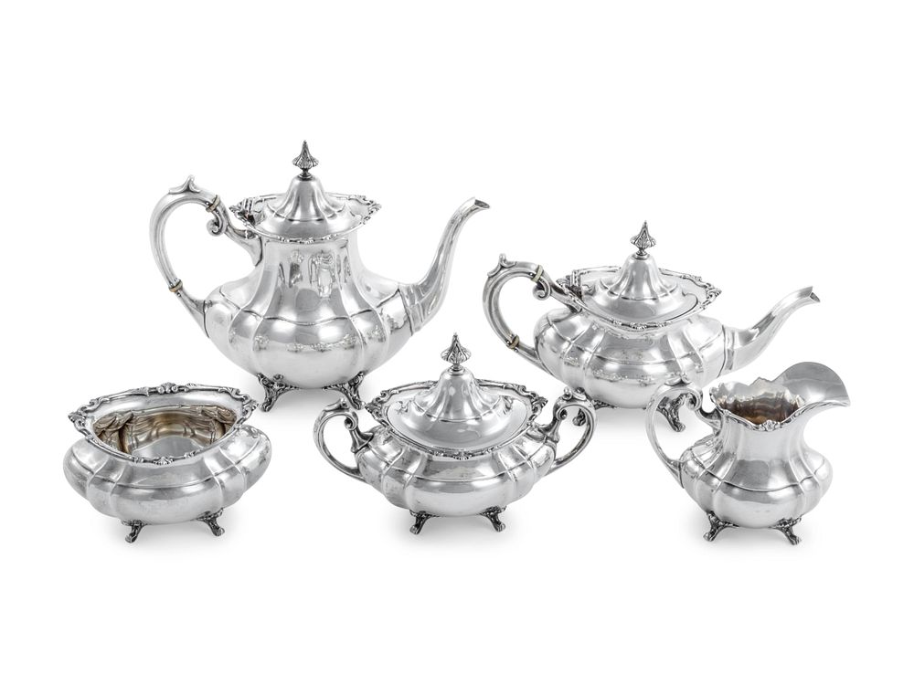 Appraisal: An American Silver Five-Piece Tea and Coffee Service An American