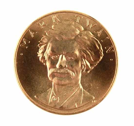 Appraisal: American Arts Commemorative Series Mark Twain gold medallion obverse with