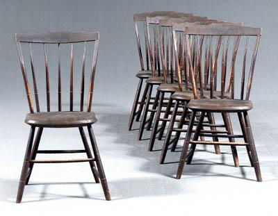 Appraisal: Fine set of six Windsor chairs each with tablet back