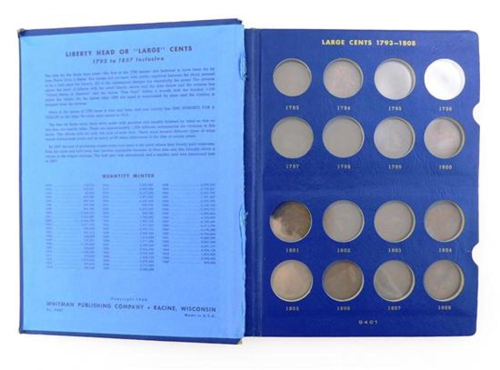 Appraisal: COINS US Large Cent Album forty-eight coins in album complete