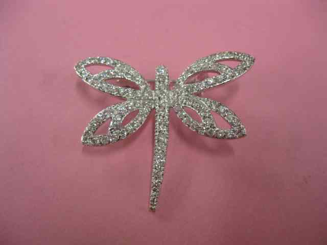 Appraisal: Figural Brooches Dragonfly Butterfly cz's in sterling approx - ''