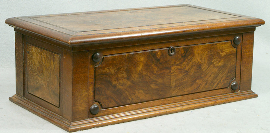 Appraisal: Burled walnut humidor with tin lined interior w d h