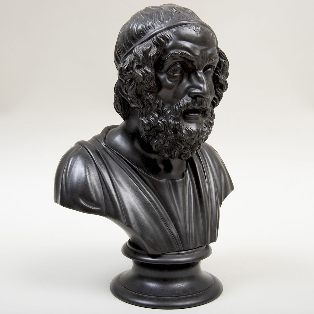 Appraisal: Wedgwood Black Basalt Bust of Homer Impressed mark in high