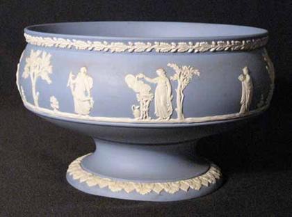 Appraisal: Wedgwood light blue jasperware fruit bowl on standH in Dia