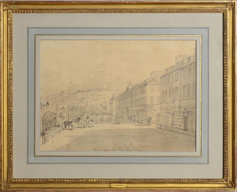 Appraisal: JOHN CLAUDE NATTES - NORTH PARADE BATH Ink and wash