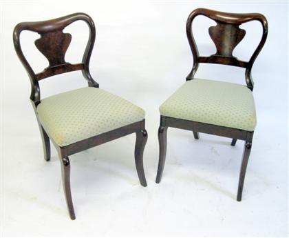 Appraisal: Five Classical style mahogany side chairsEach with a vasiform backsplat