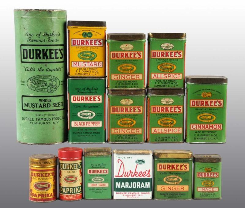 Appraisal: Lot of Durkee's Spice Tins Description All have little to