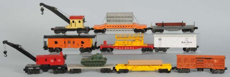 Appraisal: Lot of Lionel O-Gauge Freight Cars Description Post-war Includes Union