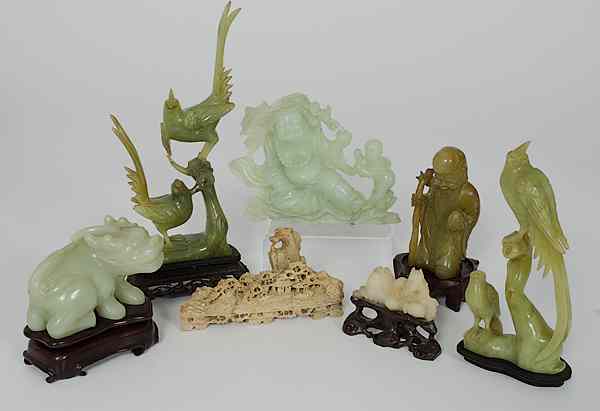 Appraisal: Chinese Carvings China th century A group of bowanite and