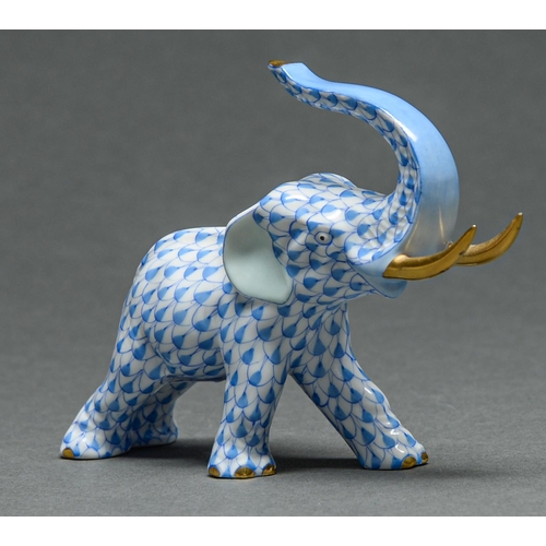 Appraisal: A Herend model of an elephant with gilt tusks blue