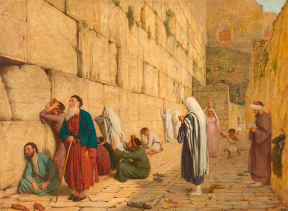 Appraisal: GALE WILLIAM London The wailing wall in Jerusalem Oil on