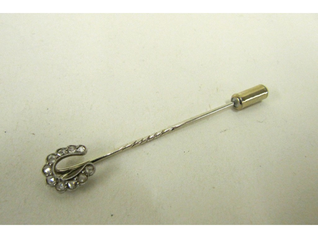 Appraisal: Diamond set horseshoe stick pin