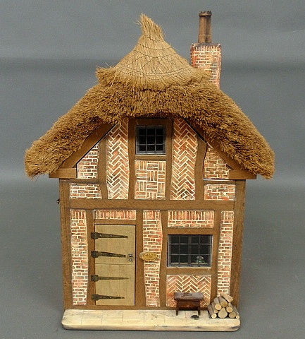 Appraisal: - Miniature Tudor style cottage with thatched roof by Graham