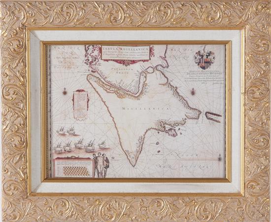 Appraisal: Collection of map prints framed as set overall H W