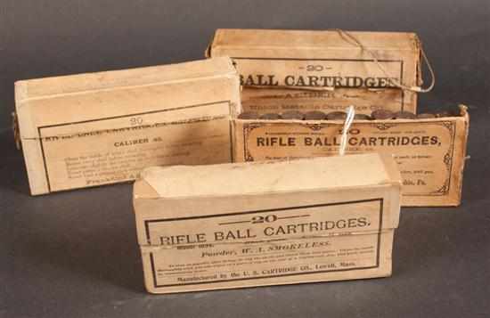 Appraisal: Group of ammunition including boxes of cartridges for rifle ball