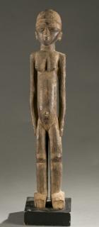 Appraisal: Lobi standing female figure th century Lobi terracotta vessel th