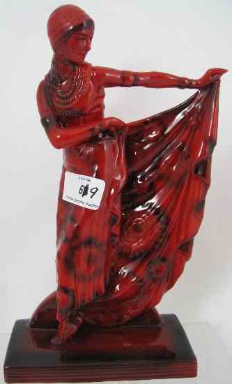 Appraisal: Peggy Davies Flambe Figure ''Ruby Fusion'' Height cm