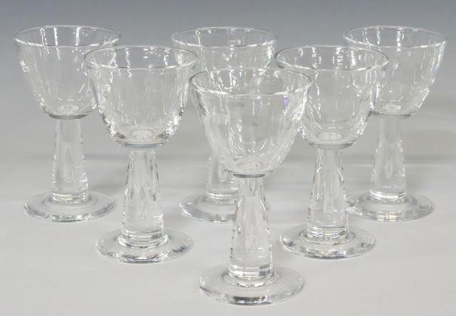 Appraisal: lot of Steuben colorless art glass wine stems mid th