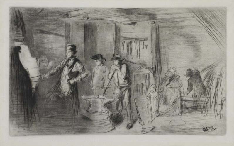 Appraisal: JAMES A M WHISTLER The Forge Drypoint on cream laid