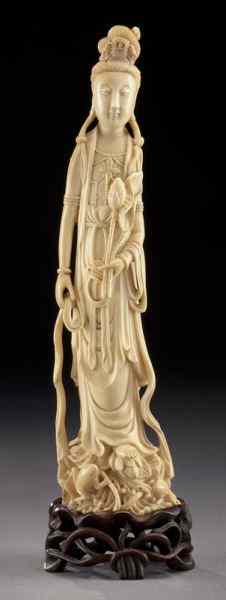 Appraisal: Chinese carved ivory figure International shipping IS NOT available on