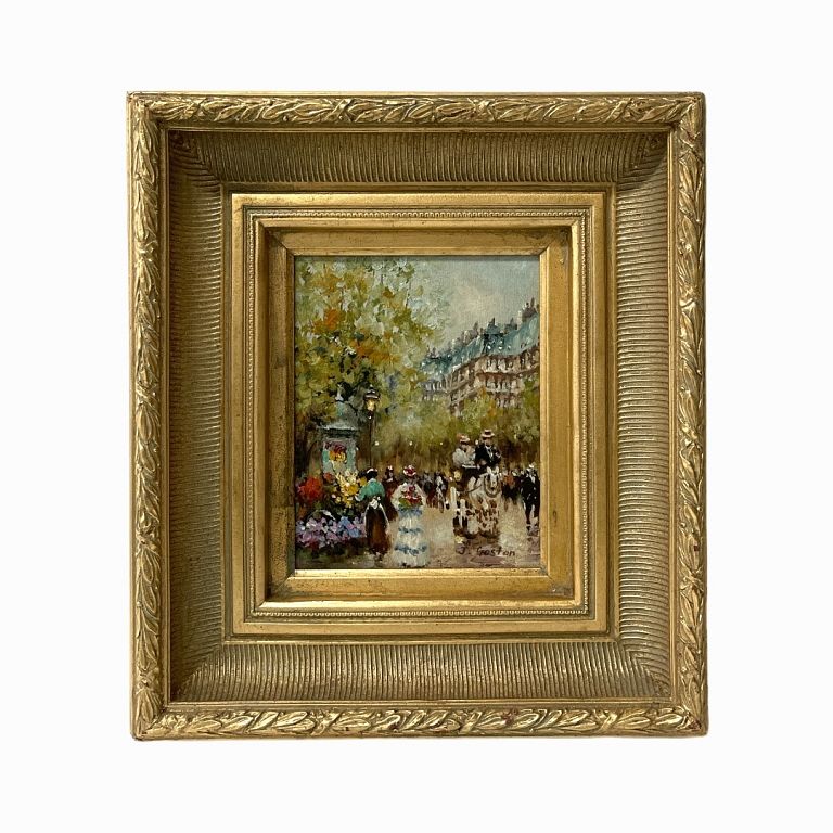 Appraisal: Watercolor Landscape by J Craston th century city landscape Signed