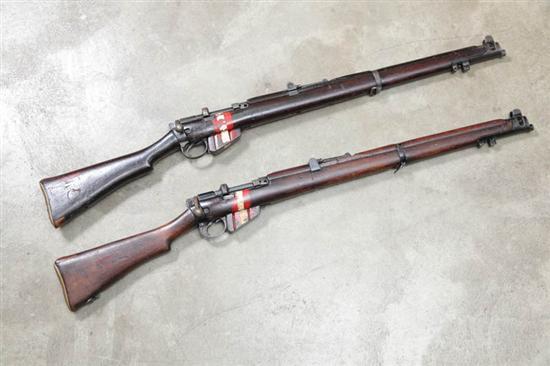 Appraisal: TWO INERT SHORT MAGAZINE LEE-ENFIELD RIFLES Serial numbers and