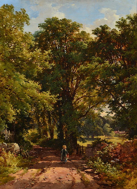 Appraisal: Attribtued to John Syer British - A lady walking on