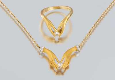 Appraisal: A Carrera Y Carrera k Gold Necklace and Ring Original