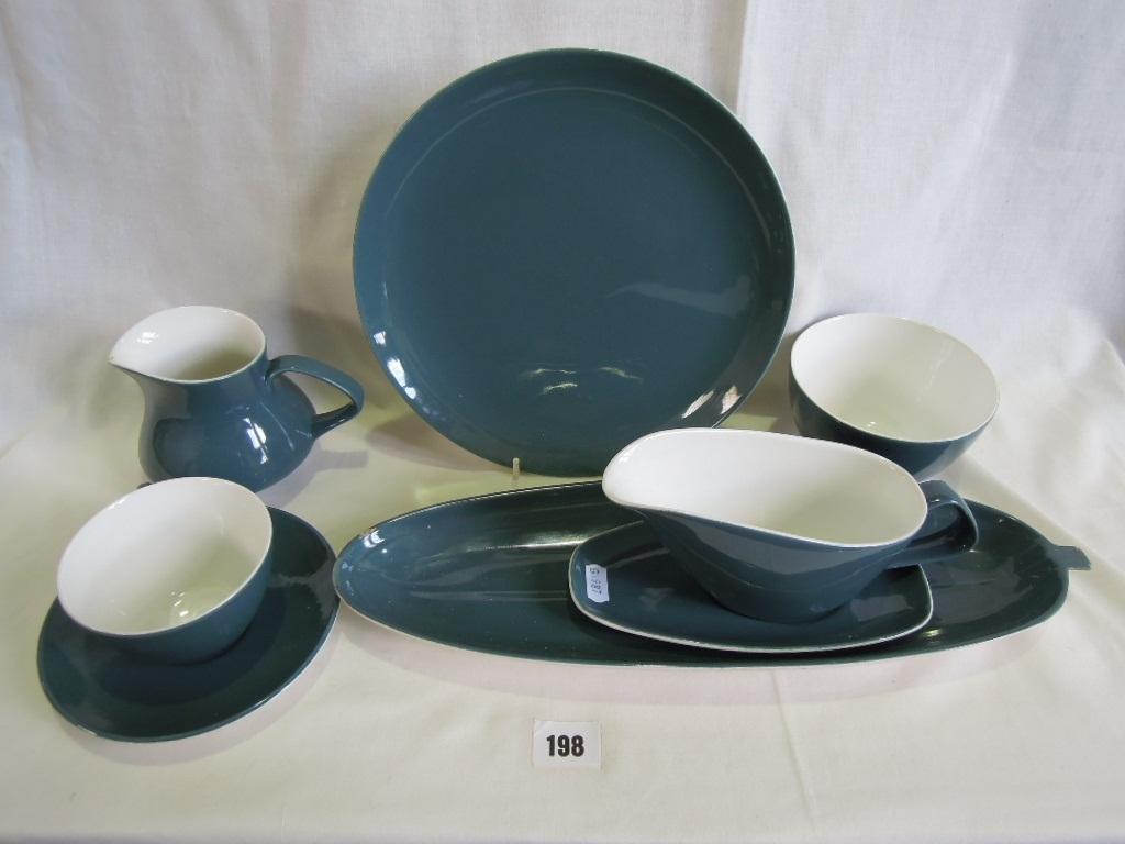 Appraisal: A quantity of Poole Pottery dinner and teawares in dark