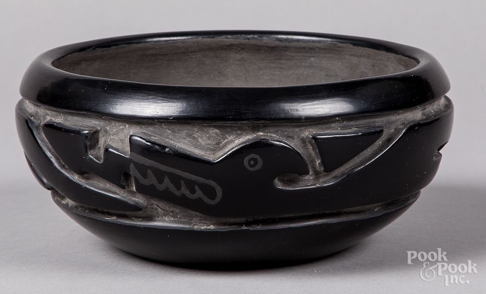 Appraisal: Margaret Tafoya Santa Clara Indian blackware bowl Margaret Tafoya Santa