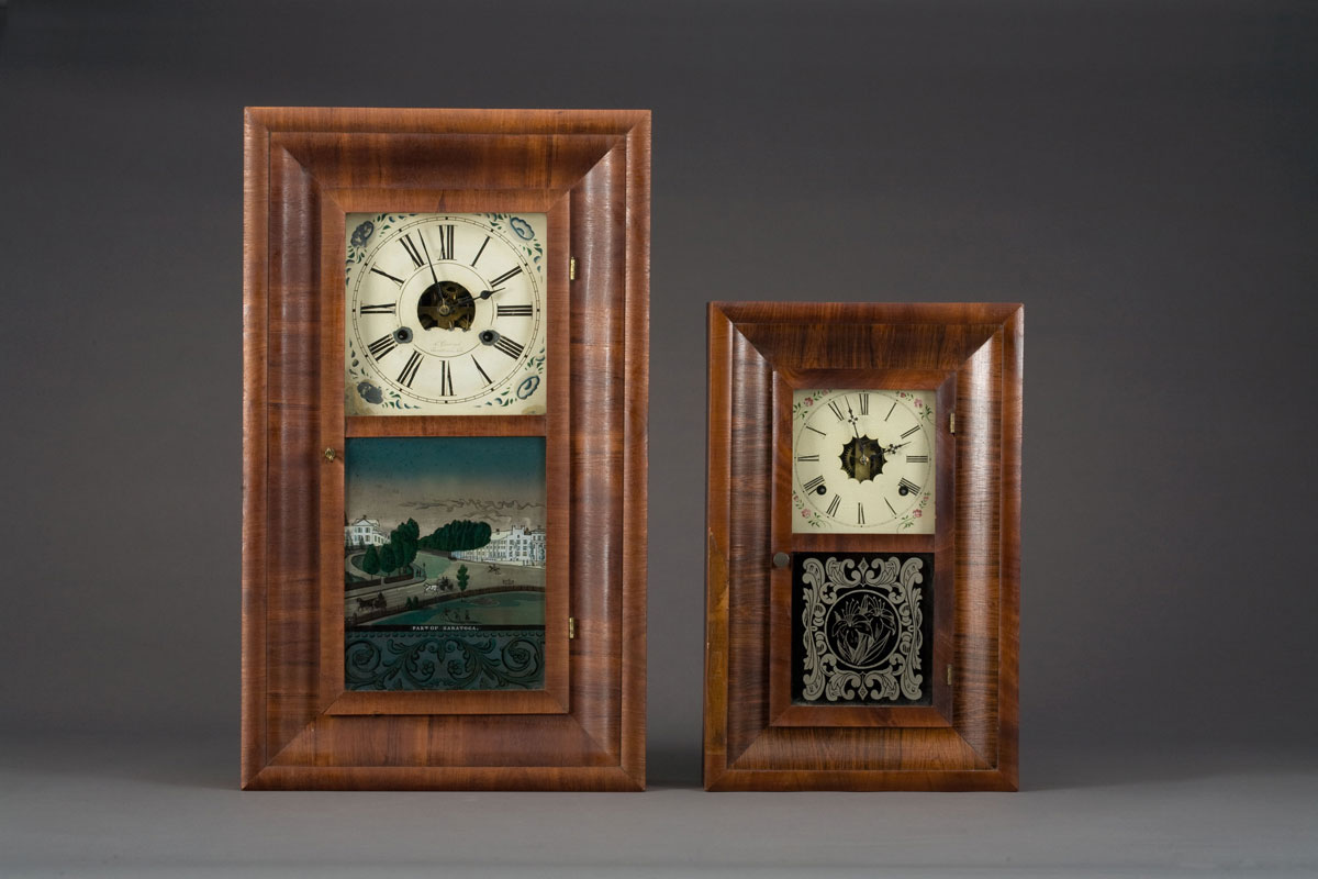 Appraisal: CONNECTICUT MAHOGANY OGEE SHELF CLOCK WITH REVERSE GLASS PANEL CHAUNCEY