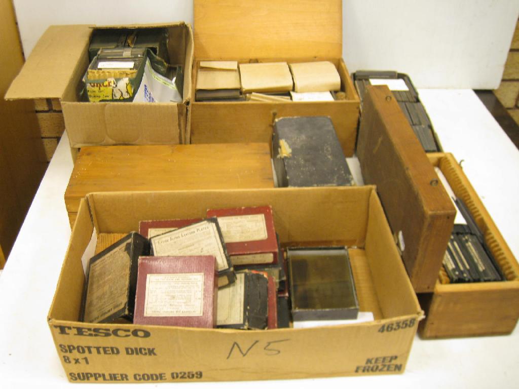 Appraisal: A large collection of Lantern Slides seven boxes