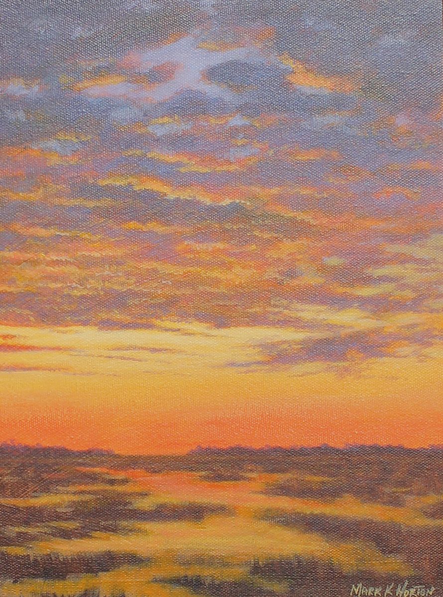 Appraisal: HORTON Mark American - Sunset on the Marsh Oil Canvas