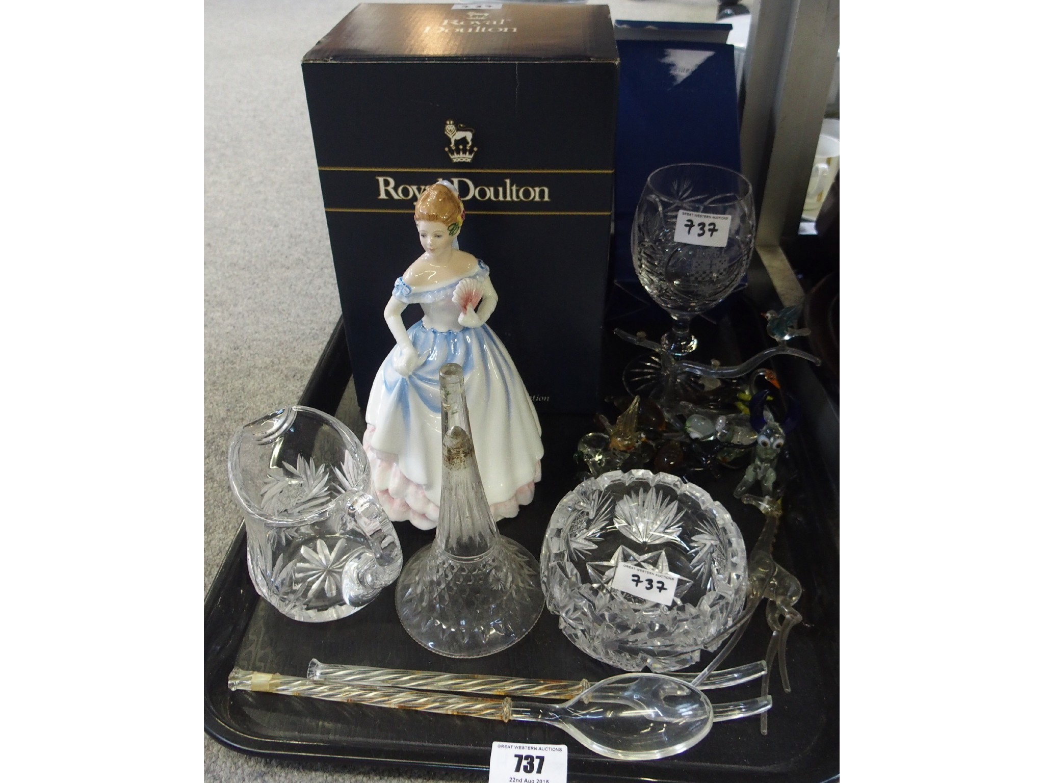 Appraisal: Tray comprising Royal Doulton figure Claire with original box Glencairn