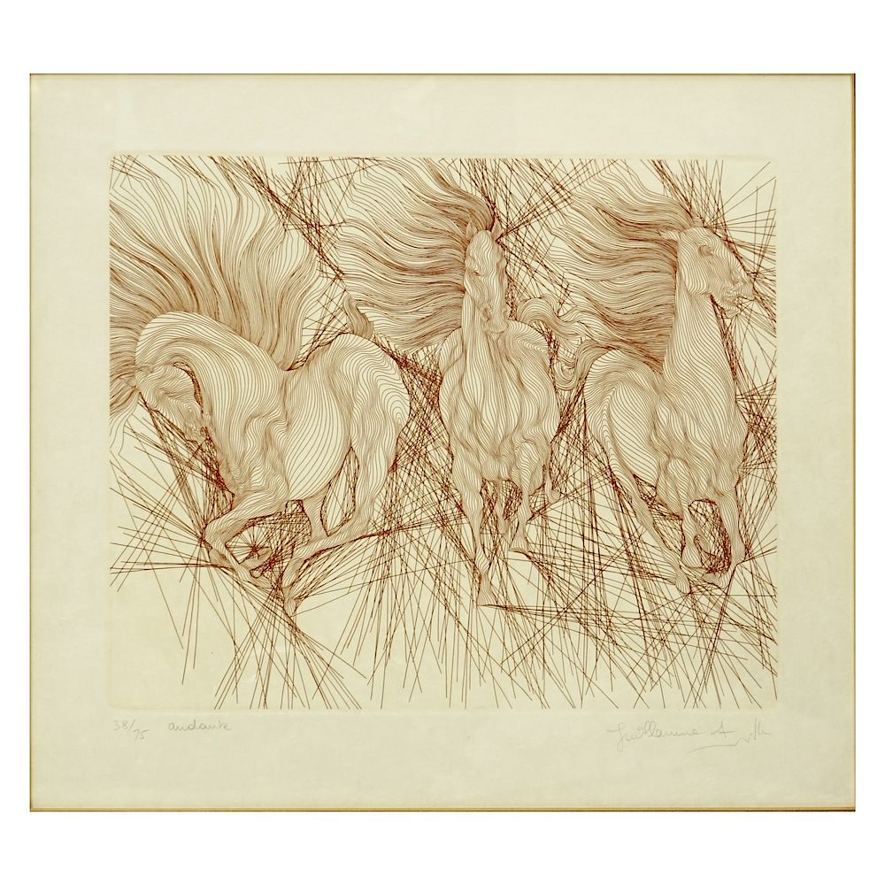 Appraisal: Guillaume Azoulay Etching Guillaume Azoulay Moroccan born Colored Etching on