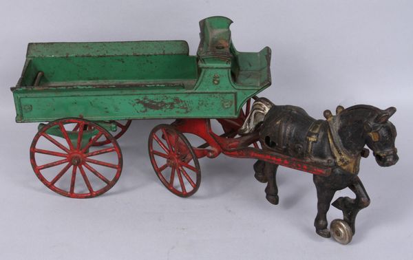 Appraisal: Kenton cast iron horse-drawn wagon x EST