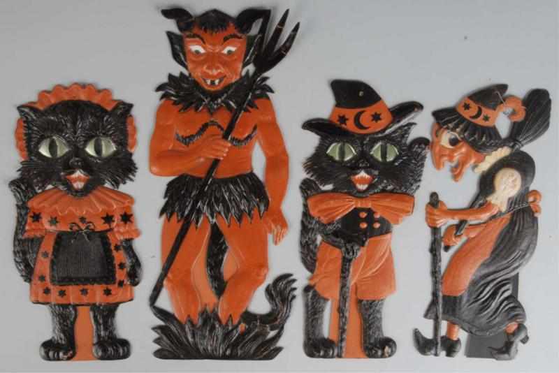 Appraisal: Lot of Halloween Die-Cuts Description German Includes one cat one