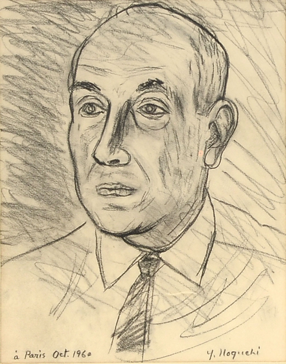 Appraisal: PORTRAIT DRAWING OF A GENTLEMAN SIGNED NOGUCHI Pencil Drawing ''