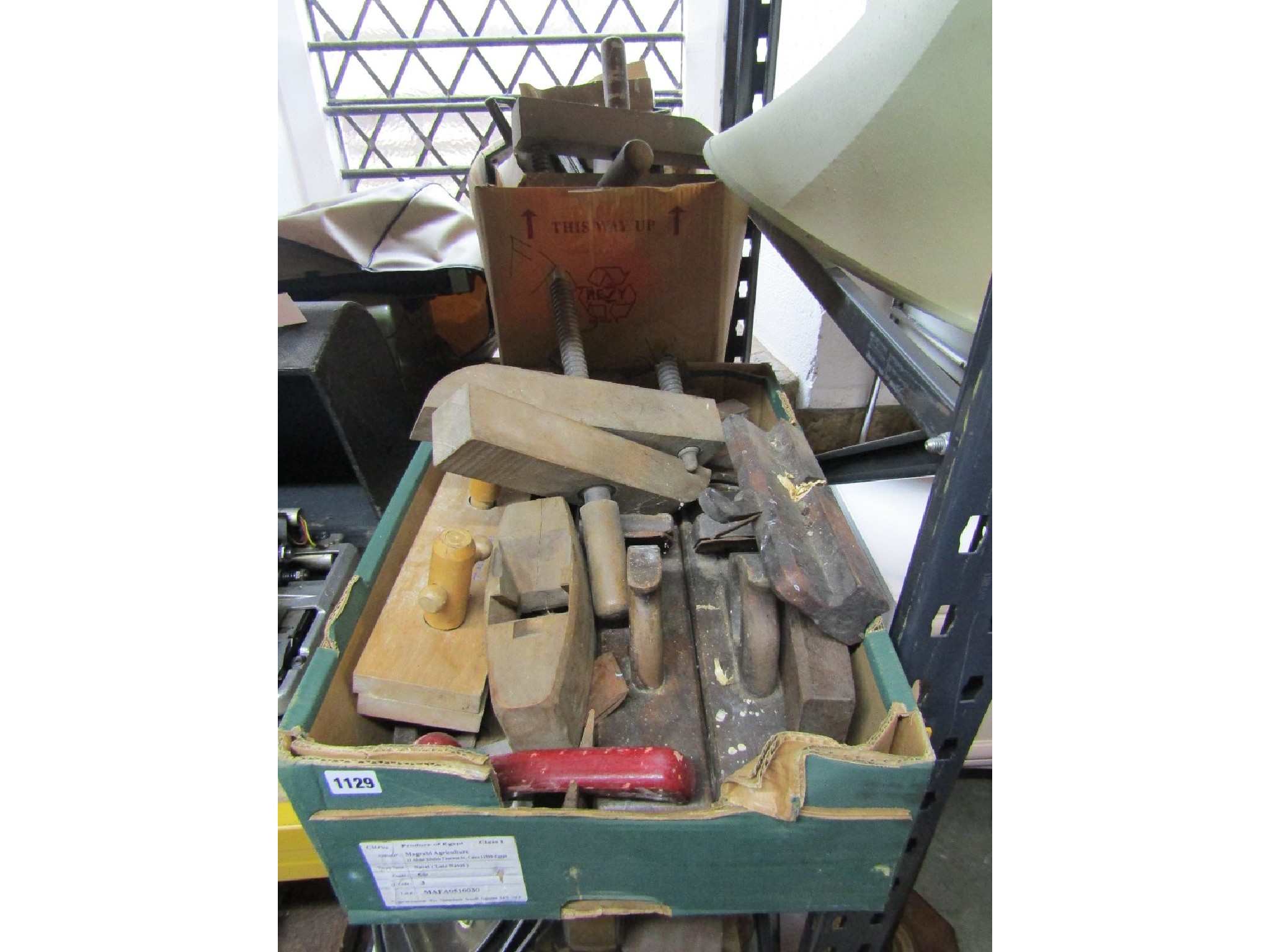 Appraisal: Two boxes containig a quantity of vintage carpentry related tools