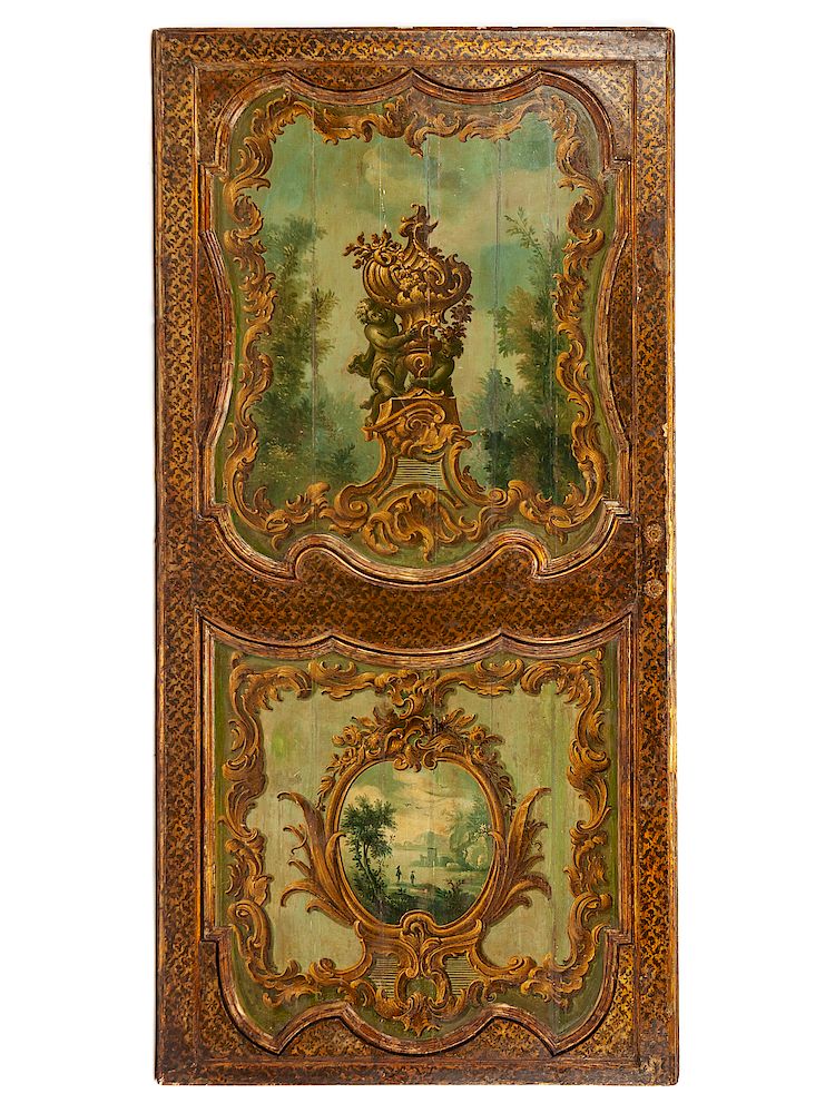 Appraisal: A French Painted Door Panel A French Painted Door Panel