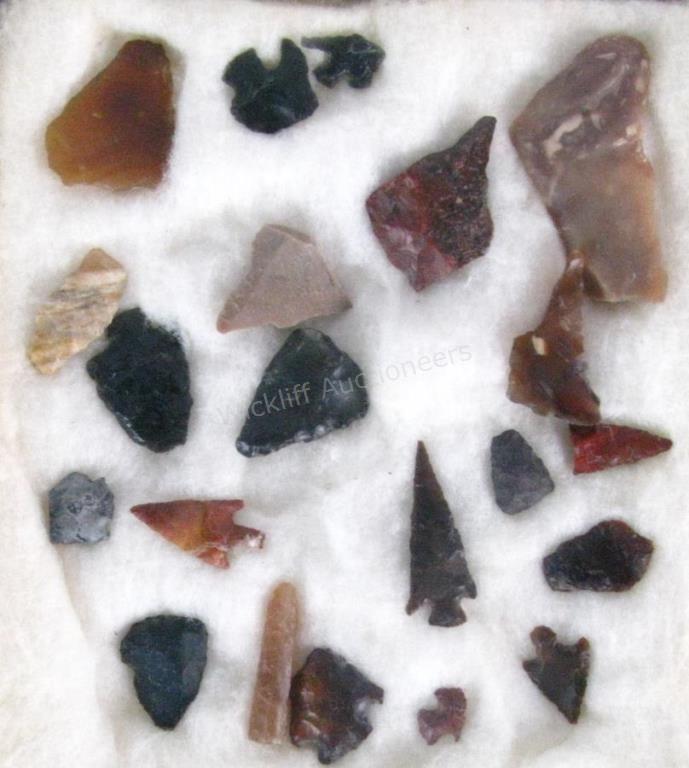 Appraisal: Framed Utah Native American Points and Drills total in various