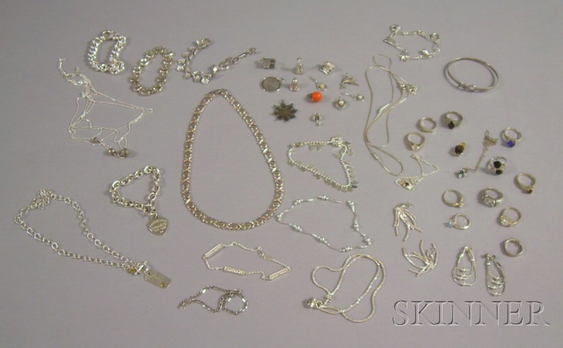 Appraisal: Group of Sterling Silver Jewelry including a Tiffany Co bracelet