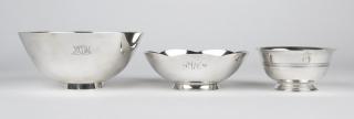 Appraisal: Three Tiffany Co sterling silver bowls New York NY each