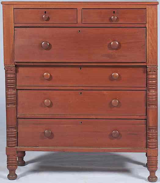 Appraisal: Ohio Cherry Chest of Drawers Ohio a late classical chest